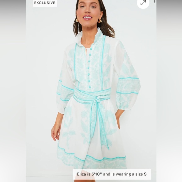 SUE SARTOR

Exclusive Light Turquoise Flounce Shorty Dahlia Print Mini Dress - Picture 2 of 12